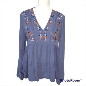 Artesia Embroidered Peasant Blouse, long sleeve